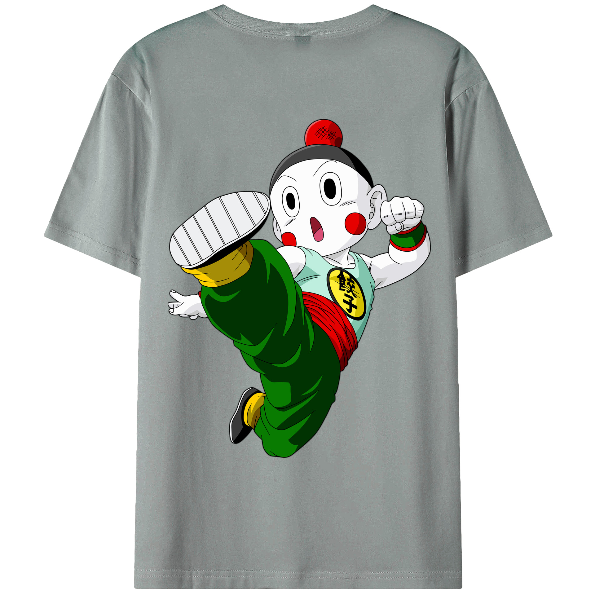 （画像用） ドラゴンボール 餃子（チャオズ）DRAGON BALL Chaoz 綿100％ メンズ半袖Tシャツ（バックプリント） 通気性